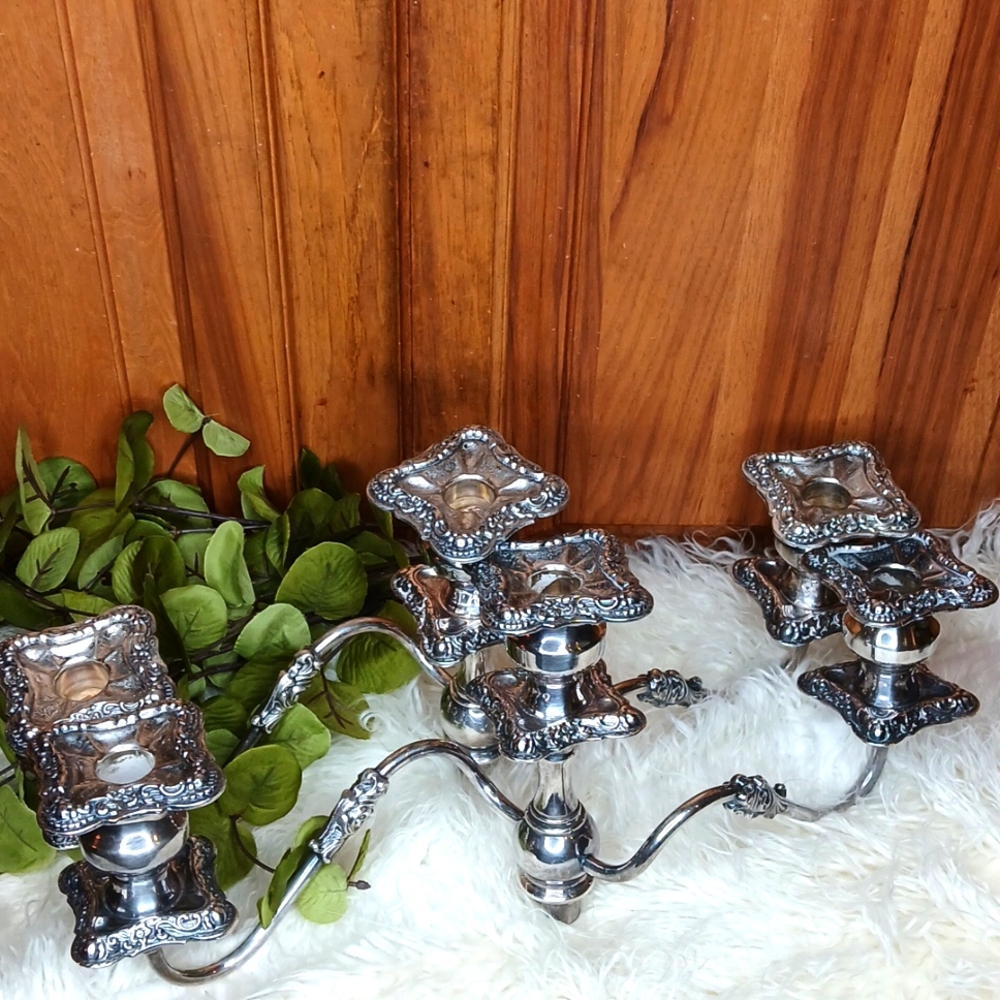 SILVER PLATED 3 TIER CANDLE TOPPER (2)